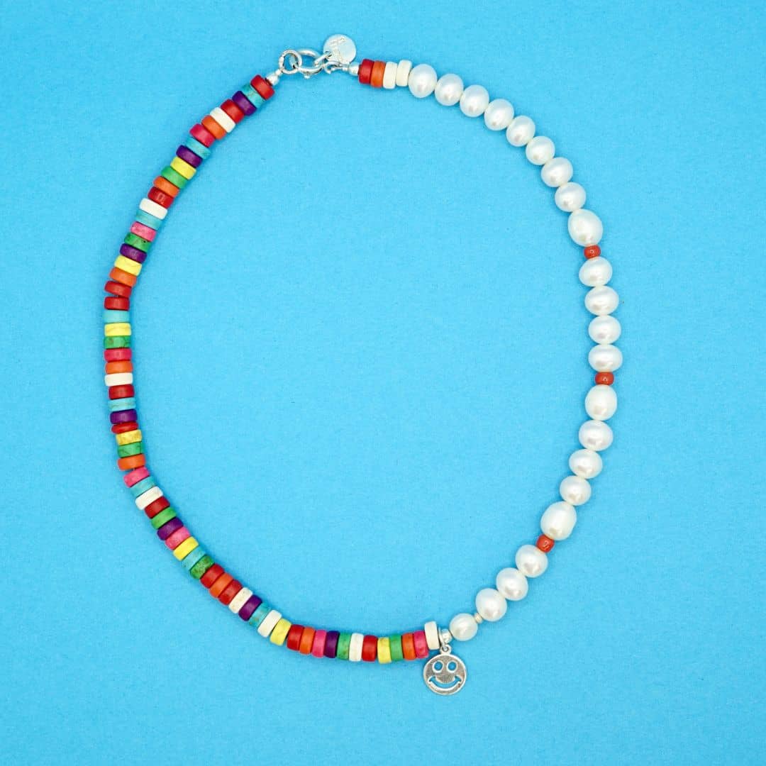 Product shot of the Alegria Necklace made with  Fr