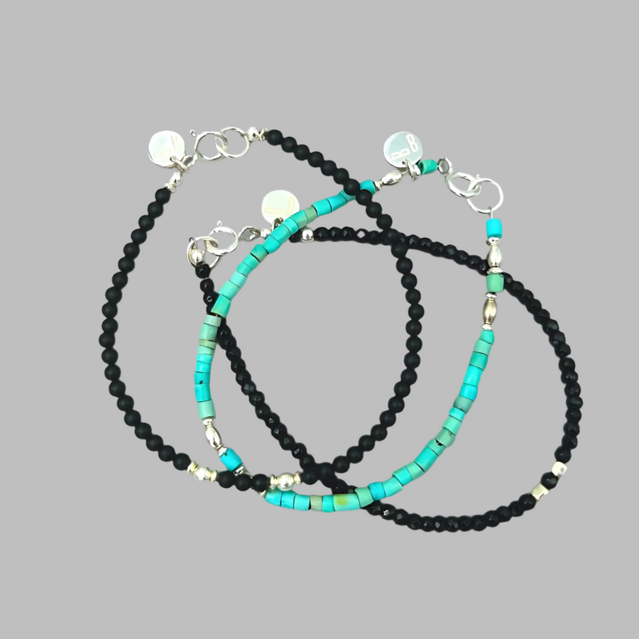 Le BijouBijou Men's Bracelet Surfer's Paradise made with Turquoise and Sterling Silver.