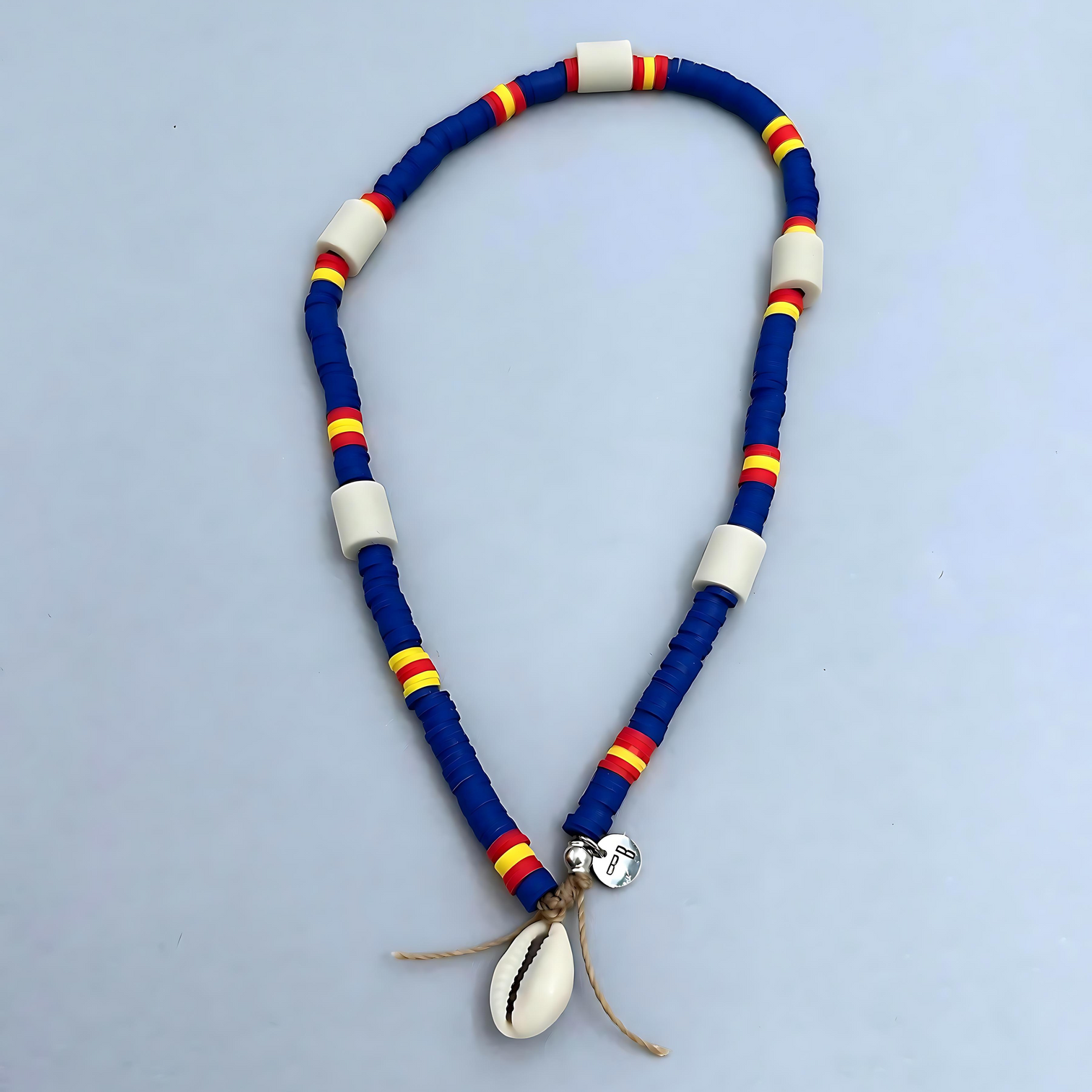 The cool surfer's look anti-tick dog necklace in electric blue. 