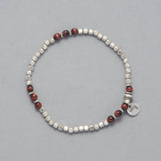 ARIEL is a men beaded bracelet made with Red Tiger Eye and Sterling Silver beads and elements. 