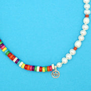 Close up of The Alegria Necklace made with  Fr