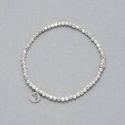 Product shot of the BIJOUBIJOU Sparkling Bracelet 01 made with octagonal-shaped Sterling Silver Beads. 