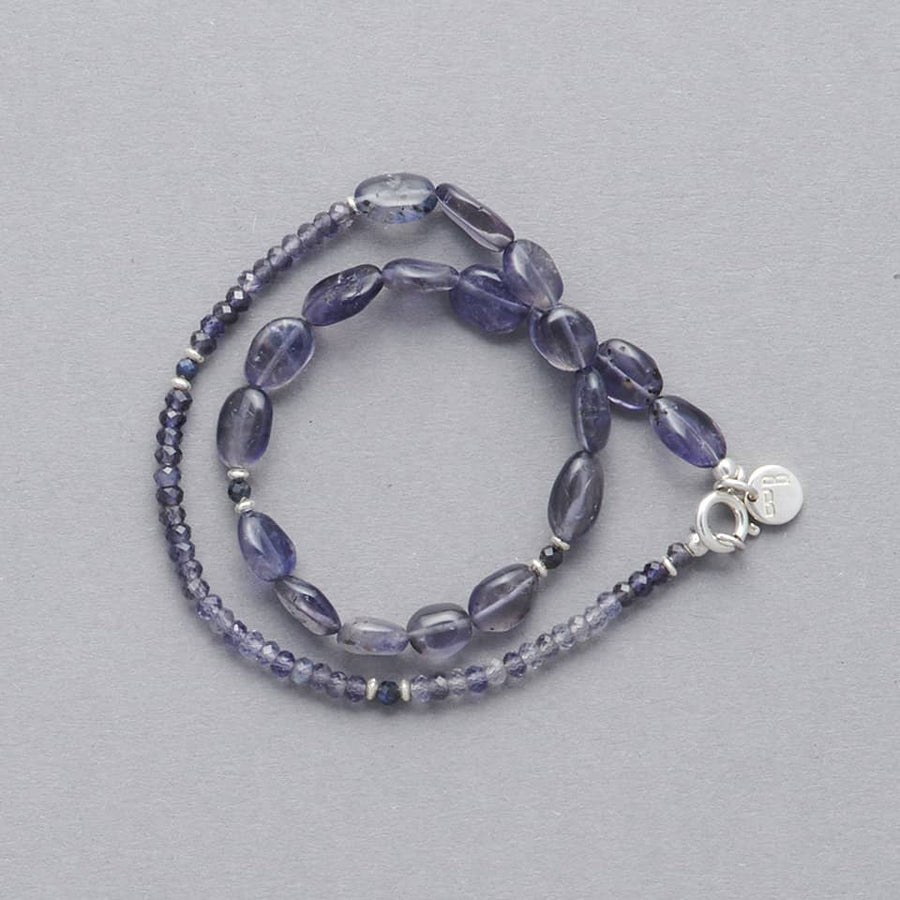 Double Wrap Bracelets for women │ Iolite and Sterling Silver │Le