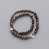 Product Image of the LE BIJOUBIJOU JOY Double Wrap Bracelet made with Ebony and Silver faceted stars. 