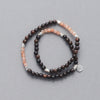 Product Picture of the SUNNY LE BIJOUBIJOU Double Wrap Bracelet made with Ebony, Sunstones and Sterling Silver. 