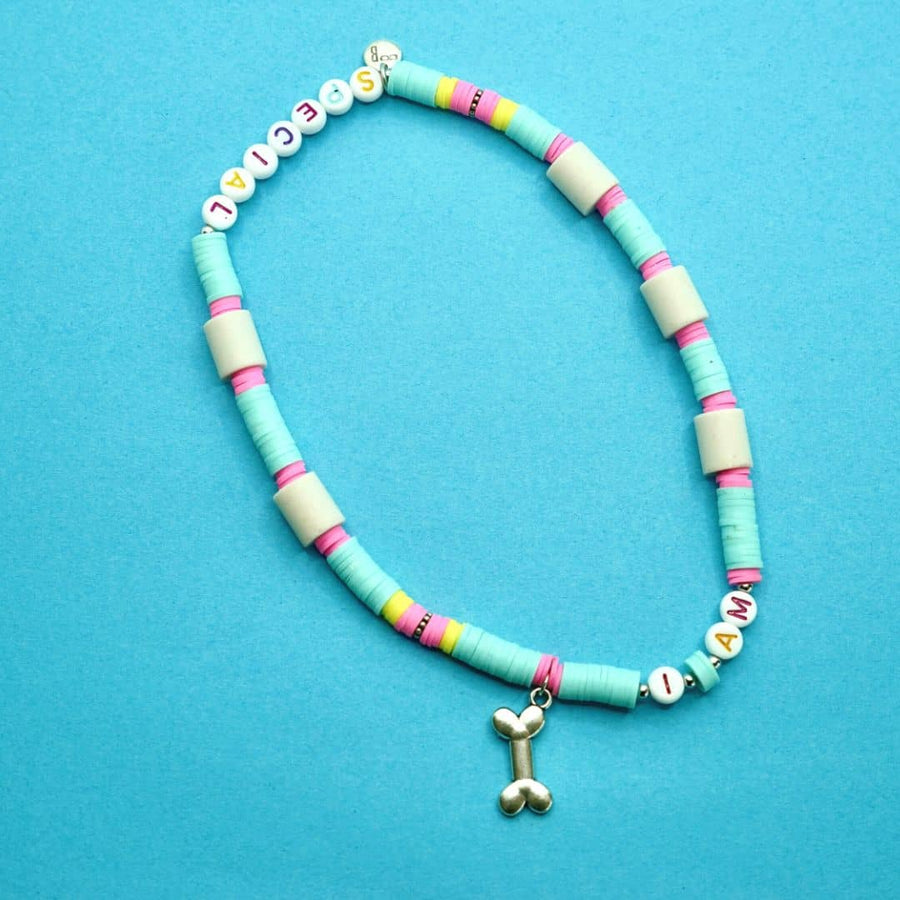 Product picture of the BB Tick-Away Dog Collar, model I Am Special, Pale Blue Colour