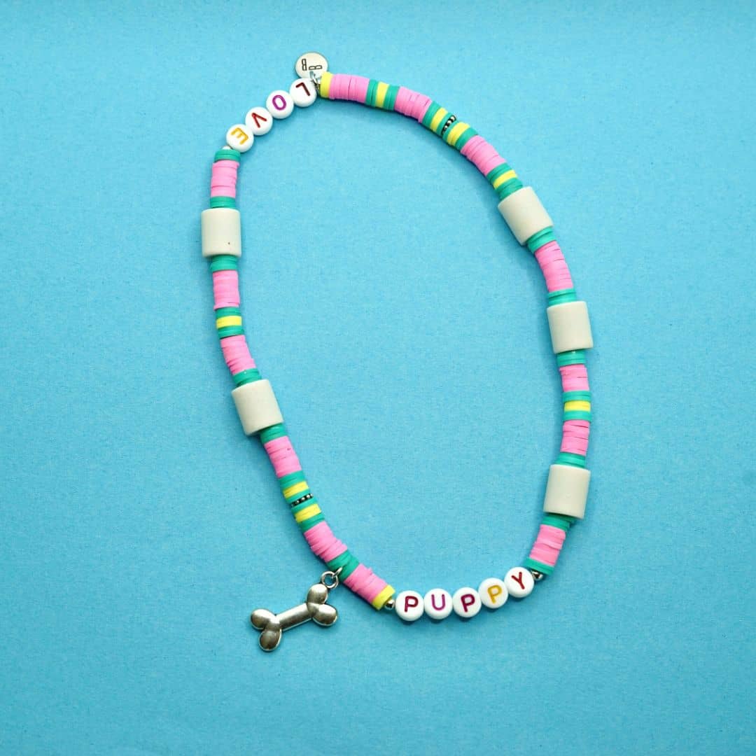 Product picture of the BB Tick-Away Dog Collar, model Puppy Love, Pink Colour