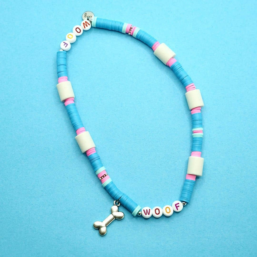 Product picture of the BB Tick-Away Dog Collar, model Woof Woof, Blue Colour